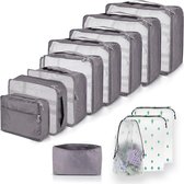 Packing Cubes 12-delige kofferorganizer geschikt voor gezinsreizen, reisset voor gezinsopslag, ritssluiting (12 grijs)