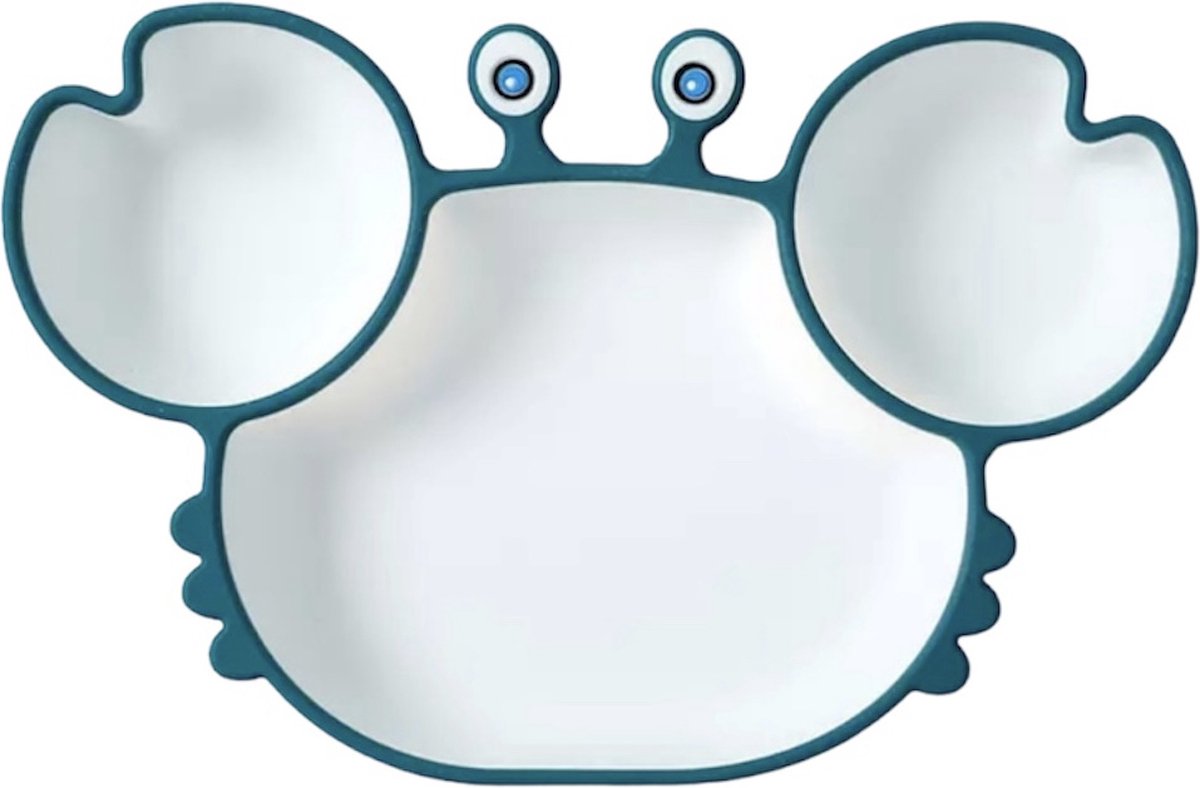 Goedkoopste KimDo - Kinderbord met vakjes en een zuignap - Blauw - Siliconen bord - antislip - kinderen - kinderservies- baby servies - baby bordje