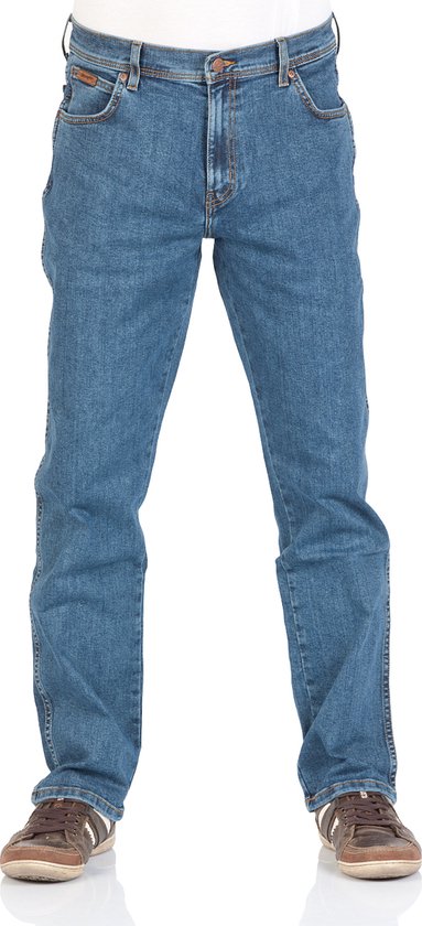 Wrangler Heren Jeans Broeken Texas regular/straight Fit Blauw 46W / 34L Volwassenen