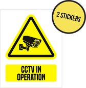 Pictogram/ sticker | "CCTV in operation" | 19 x 25 cm | Security | Privé domein | Privaat eigendom | Bewaking | Ongewenst bezoek | Dieven afschrikken | Bewaking | Engels | English | 2 stuks