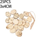 25 stuks houten mini paashangers eieren 4x3 cm - paastak hangers - pasen