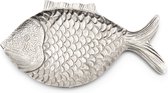 Riviera Maison Decoratieschaal Zilver dienblad vis - Allassio Fish serveerschaal voor decoratie en hapjes