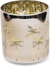 Riviera Maison Lanterne Groot Beige pour l'intérieur - Lanterne RM Palm Groove en verre et ronde imprimé palmiers