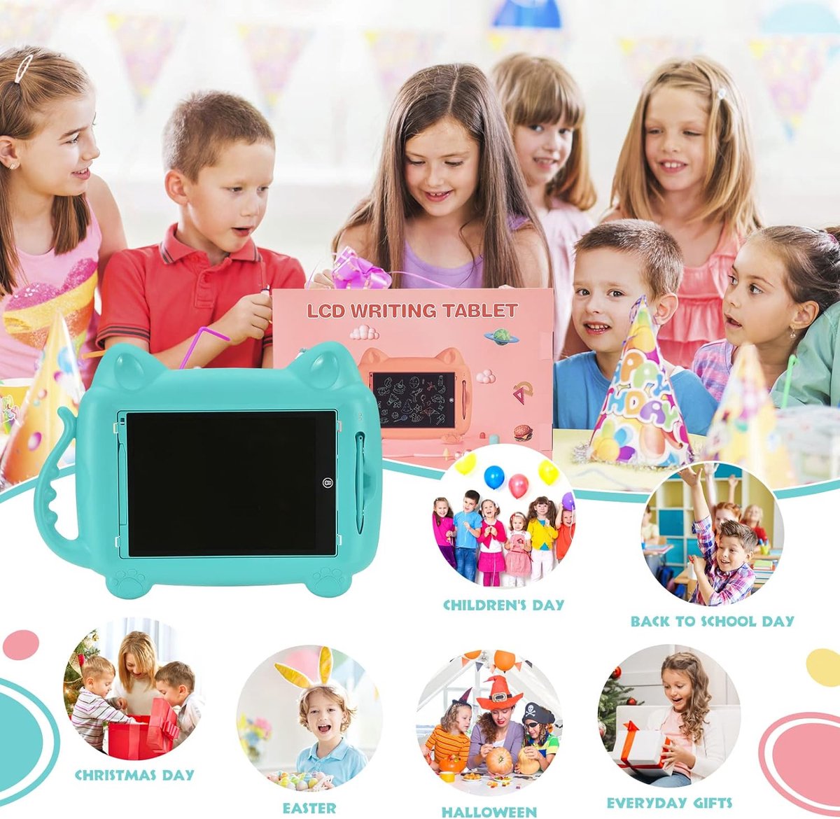 Lcd-schrijftablet / LCD Schrijven Teken Tablet kleurrijk scherm LCD-schrijftablet voor kinderen en volwassenen, uitwisbaar digitaal tekenbord