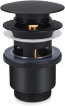 Pop-up Gootsteen Plug - Kliksysteem voor Alle Standaard Wasbakken - 38 mm - Voorkomt Haar en Afval in de Afvoer - Zwart