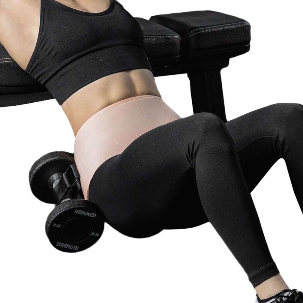 Hip Thrust Belt - Glute Bridge and Butt Workout Pad for Dumbbells and Kettlebells - Lunges and Reverse Squat