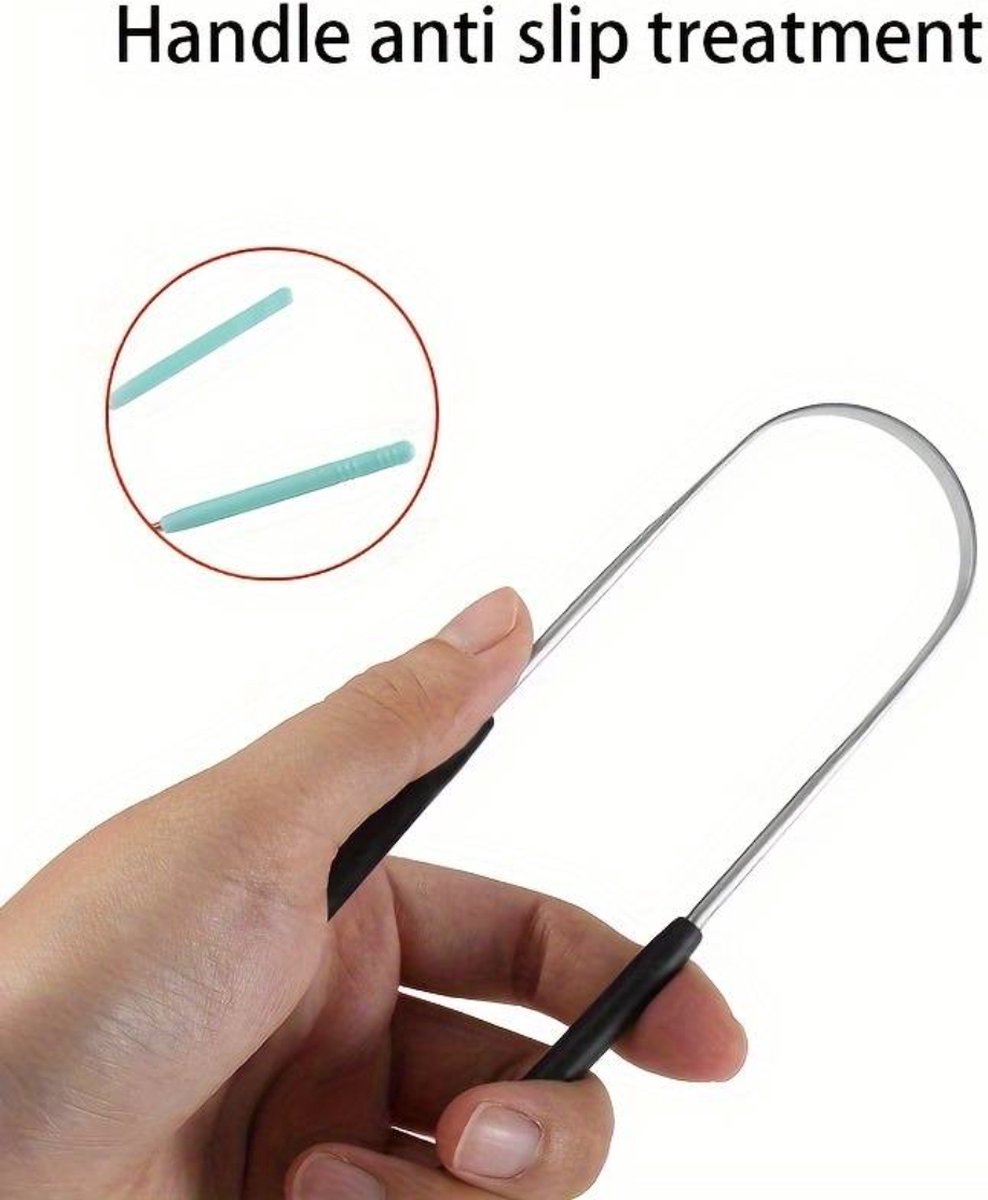 Goedkoopste Effectieve Tongschraper - Tongreiniger - Mondverzorging - frisse adem - RVS - antislip handles
