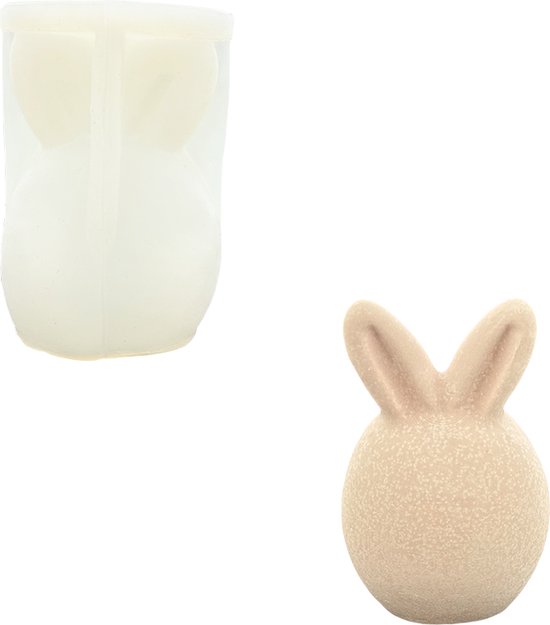 Silicone mold 11,5cm x 7,5cm - Faceless rabbit head with standing ears ...