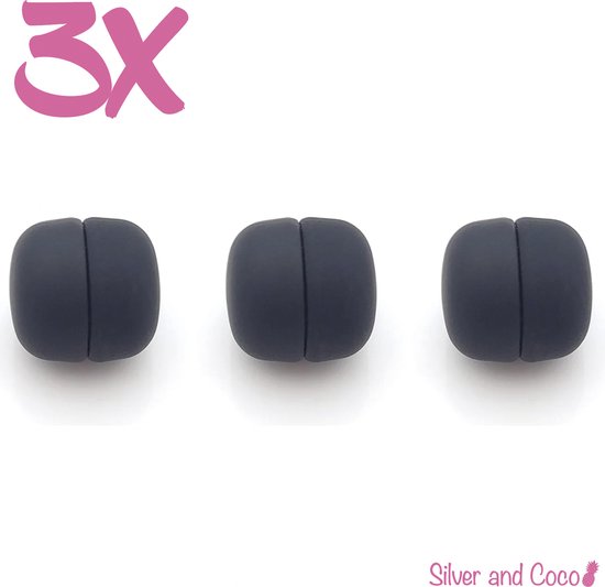 SilverAndCoco® - Hijab Magneten | Magneet voor Hoofddoek - Zwart (3 stuks) + opberg tasje