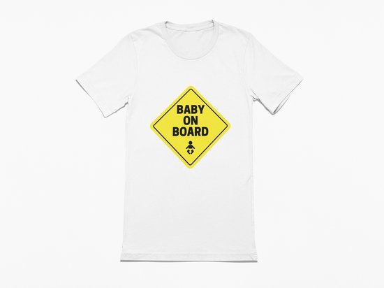 T-shirt Baby On Board - T-shirt korte mouw wit - Maat XXL - zwangerschapsaankondiging - unieke zwangerschapsaankondiging - originele zwangerschapsaankondiging