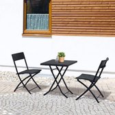 Poly rattan bistroet voor 2 personen zitplaatsen rattan tuin meubels set set garnering zwart