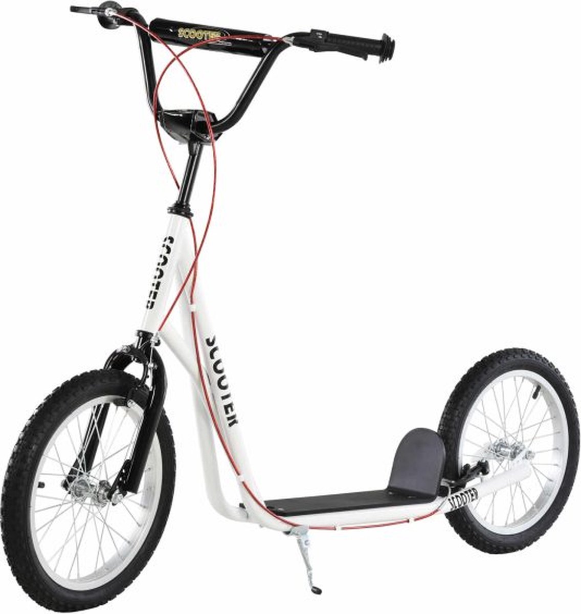 ZAZA Home Kinderscooter Scooter Step Stadsscooter Kinderscooter Kickboard Met Luchtbanden 16 İnch Wit 139 X 58 X 90-96 Cm