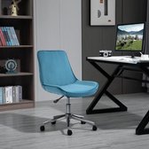 Kantoorstoelstoel stoel zwenkstoelhoogte verstelbaar 360°, fluweel, blauw, 52,5 x 60 x 82-91 cm