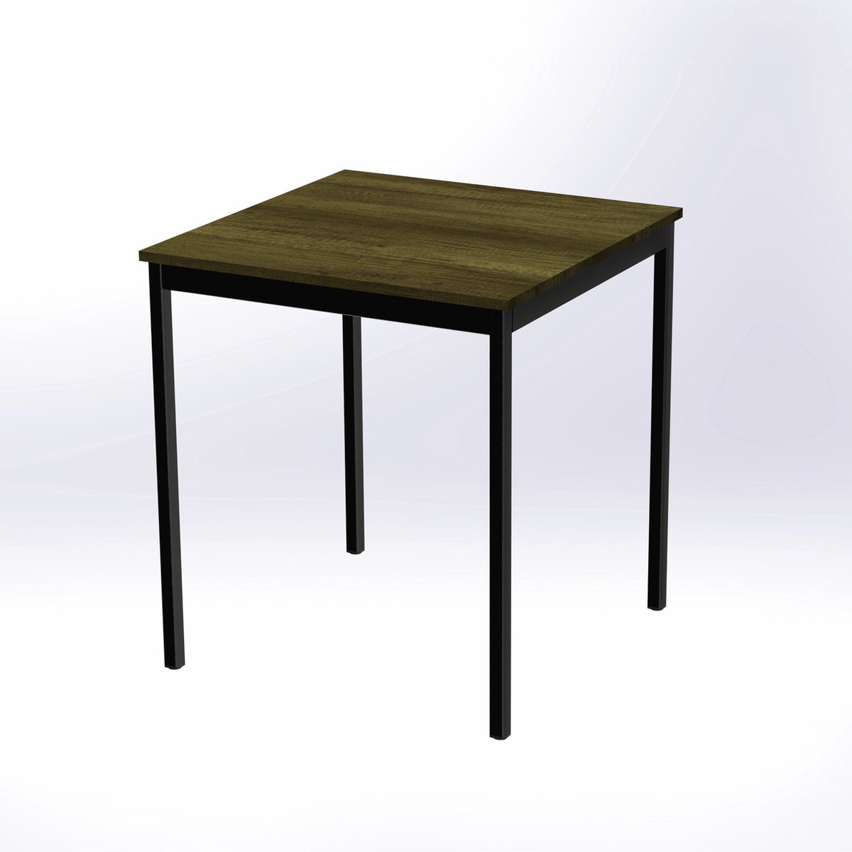 Eettafel - Kantinetafel 70 x 70 x 75 Computertafel Tafel Metaal Zwart-Bruin