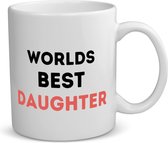Akyol - worlds best daughter koffiemok - theemok - Dochter - de beste dochter - verjaardagscadeau - verjaardag - cadeau - cadeautje voor dochter - dochter artikelen - kado - geschenk - gift - 350 ML inhoud