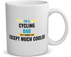 Akyol - i'm a cycling dad like a normal dad except much cooler koffiemok - theemok - Papa - vader die houdt van fietsen - vader cadeautjes - vaderdag - verjaardagscadeau - verjaardag - cadeau - geschenk - kado - gift - vader artikelen - 350 ML inhoud