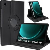 Étui rotatif - Étui rotatif pour tablette - Étui Multi -supports Convient pour : Samsung Galaxy Tab A9+ (Plus) 11 pouces 2023 (SM-X210, SM-X215, , SM-X216, SM-X218) Zwart