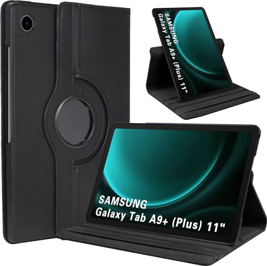 Draaibaar Hoesje - Rotation Tabletcase - Multi stand Case Geschikt voor: Samsung Galaxy Tab A9+ (Plus) 11 inch 2023 (SM-X210, SM-X215, ,SM-X216, SM-X218) Zwart
