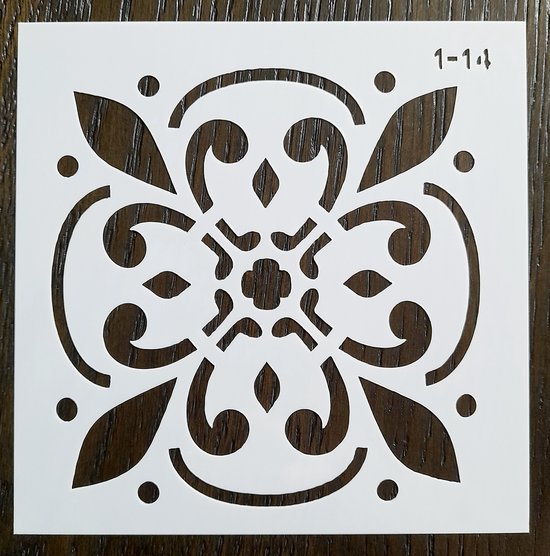 Stencil schilderen - sjablonen - 6 stuks - verven - mallen - stencils - mandala - patroontegel motief - decortegel motief - 15 x 15 cm - Merkloos