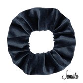 Jumalu scrunchie velvet haarwokkel haarelastiekjes - blauwgrijs - 1 stuk