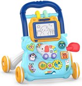 Loopwagen Baby – Loopstoel Baby Met Tekenbord – Educatief Speelgoed Ontwikkeling Voor Leren Lopen – Loopstoeltje Baby – Blauw