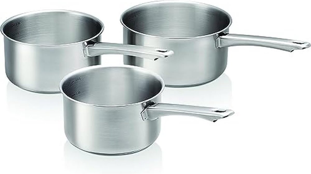 starterset van 3 potten roestvrij staal 16/20 cm