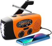 Draagbare Emergency Radio met 3 Oplaadmethoden - AM/FM Weerhandcrank Radio met Zaklamp en Noodfuncties