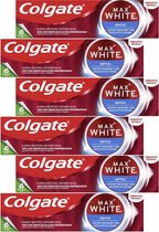 Colgate Max White Optic Whitening Tandpasta - 6 x 75 ml - Direct Wittere Tanden