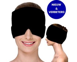Migraine Muts - Migraine Masker - Hoofdpijn Masker - Hoofdpijn Relief cap - Dubbelzijdige Gel - Warmte en koude Therapie - Zwart - Migrainemuts