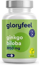 Ginkgo Biloba 3950 mg - 365 tabletten voor een jaard voorraad - met flavonoglycosiden + terpenlactonen & vrij van ginkgozuur - 50:1 extract