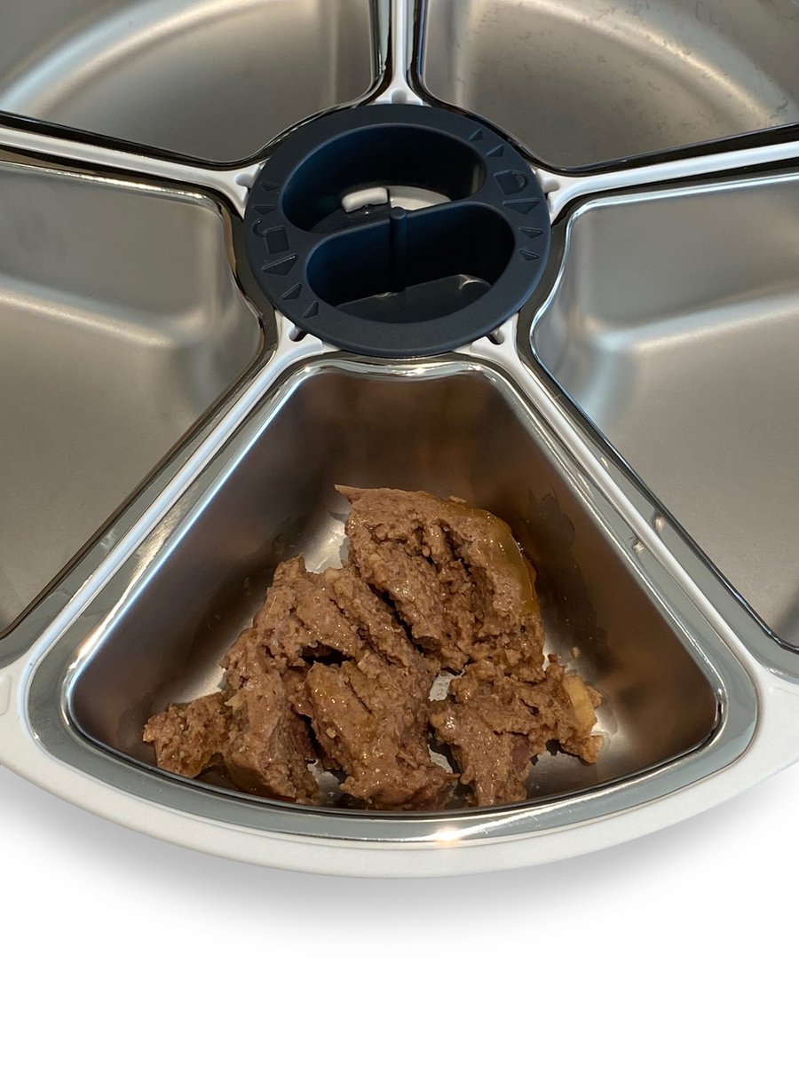 Afbeelding 3 van Closer Pets C500 - Automatische voerbak voor huisdieren - 5 maaltijden - roestvrijstalen bakjes - digitale timer - wit