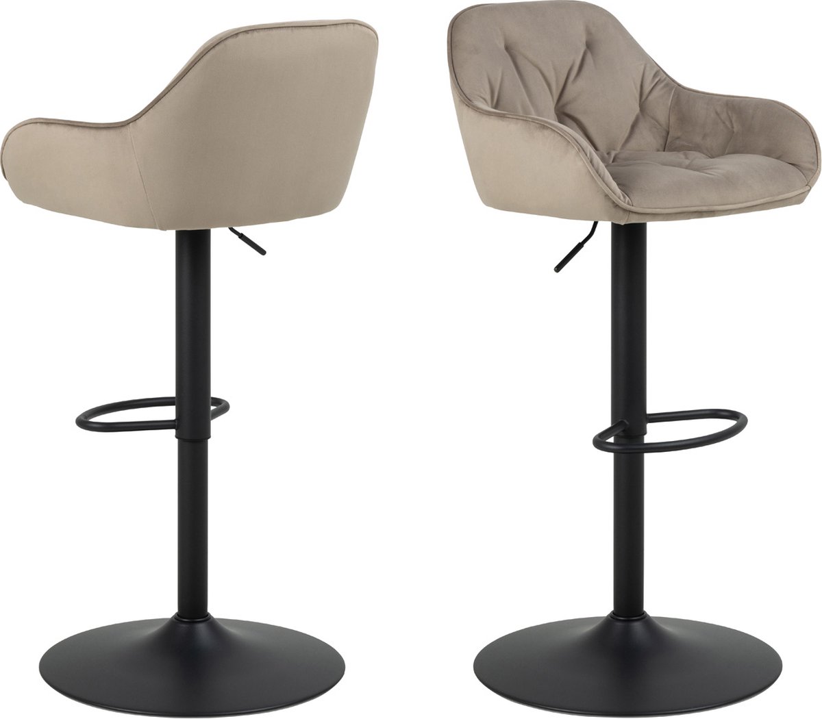 Giga Living Barkruk Stof Beige - Verstelbaar - Zithoogte 46,5cm - 52x52x109cm - Giga Living