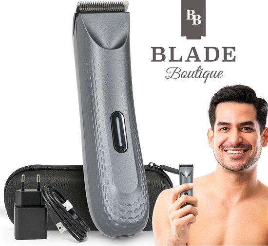 Foto: Blade boutique sacshredder bodygroomer mannen scheerapparaat mannen trimmer gemaakt voor lichaamshaar en schaamstreek inclusief travelbag inclusief usb kabel adapter