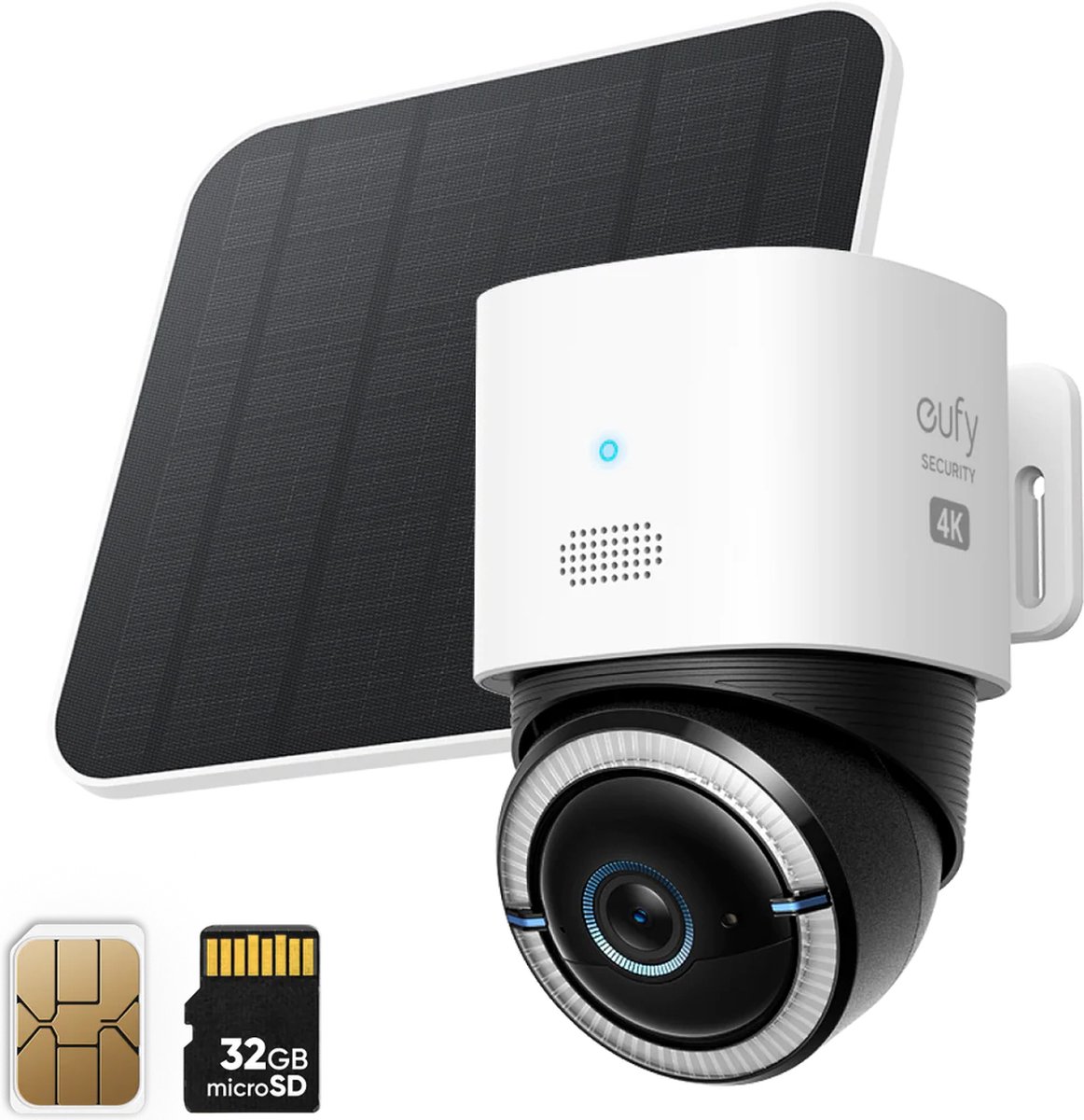 eufy 4G LTE S330 Camera - met WiFi - 4K Pan&Tilt - Volkomen draadloos met zonnepaneel - AI Tracking en 4G verbinding met simkaart - Eufy