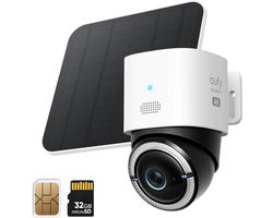 eufy Security Buitencamera S330 4G LTE – Outdoor Cam – 4K UHD – Pan & Tilt – Zonnepaneel – AI Tracking – Inclusief SIM-kaart