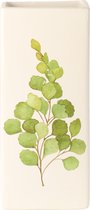 1x Witte radiator waterverdampers/luchtbevochtigers botanische planten print eucalyptus blad 21 cm - Waterverdampers voor de verwarming - Luchtvochtigheid verhogen