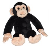 Pluche knuffel chimpansee aap van ongeveer 20 cm met echt geluid - Speelgoed knuffelbeesten
