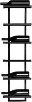 Metaal Wijnrek - Modern Zwart Wandmodel - Geschikt voor 6 Flessen - Afmetingen 110x30x11 cm