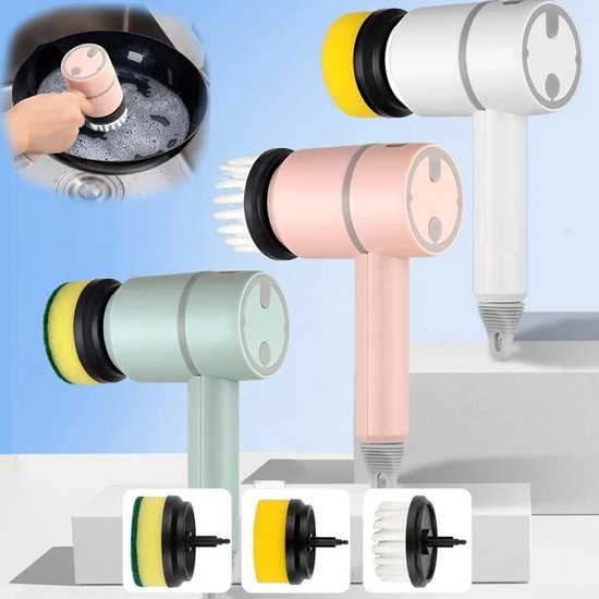 Ceboic Elektrische reinigingsborstel, handgeleide Power Spin Scrubber, draadloos, met 3 verwisselbare reinigingskoppen en 2 snelheden, draagbare schrobber voor badkamer, keuken, tegels, vloeren Ceboic Elektrische reinigingsborstel, handgeleide Power Spin Scrubber, draadloos, met 3 verwisselbare reinigingskoppen en 2 snelheden, draagbare schrobber voor badkamer, keuken, tegels, vloeren