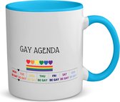 Akyol - pride cadeau mok - koffiemok - theemok - blauw - Lgbt - lgbt pride - pride vlag - gay cadeau - gay pride accessoires - homo - lgbtq vlag - accessoires - koffie mok cadeau - mok met tekst - thee mok cadeau - 350 ML inhoud