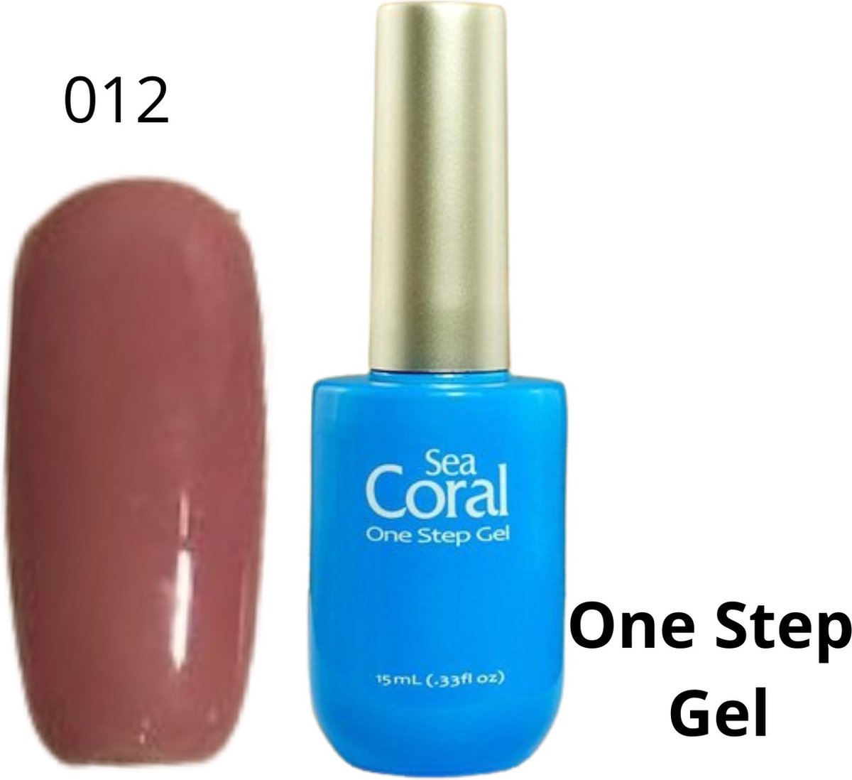 SeaCoral One Step No Wipe Gellak - Gel Nagellak - GelPolish – geen plaklaag - zónder kleeflaag, geschikt voor UV en LED – Roze 012