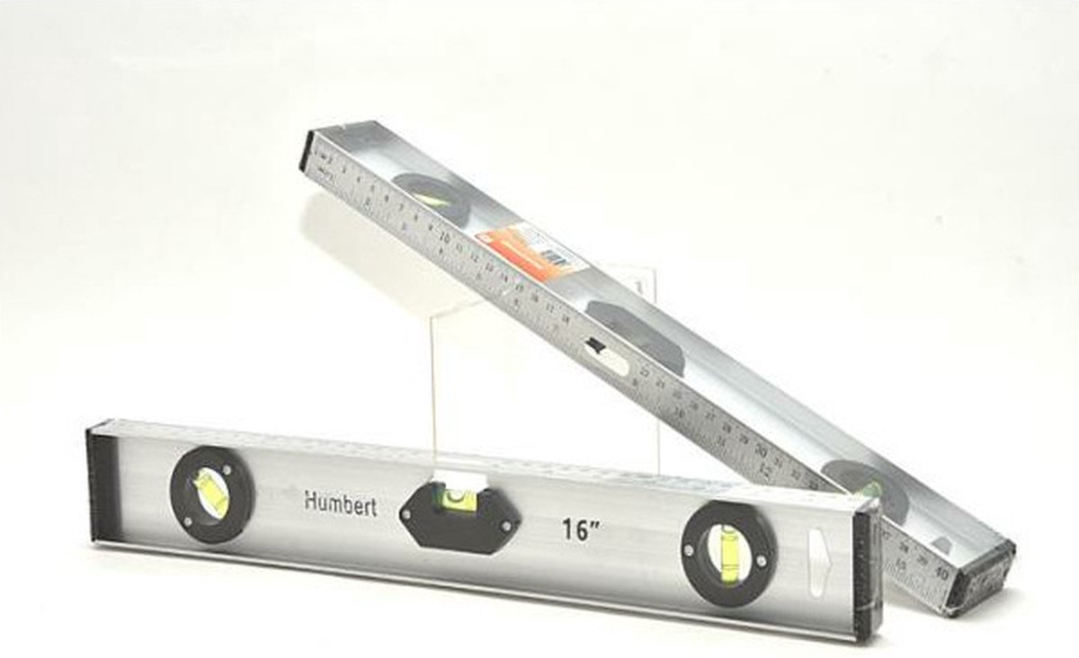 Humbert - Waterpas 40 cm - 3 libellen - gereedschap - zilver