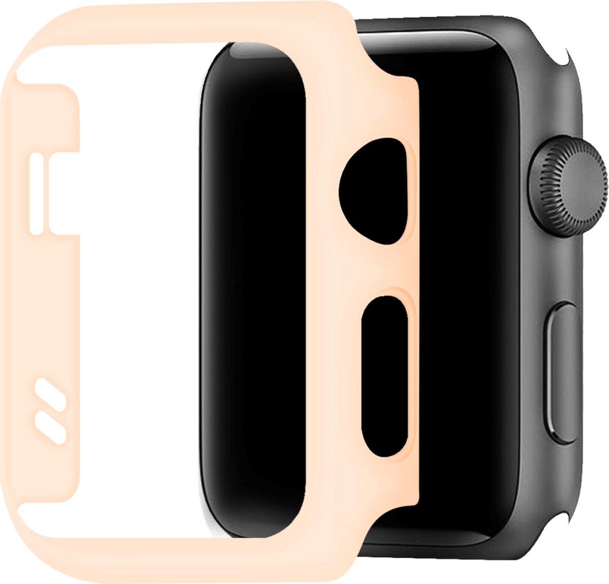 Telefoonglaasje Hoesje - Geschikt voor Apple Watch 1\ Apple Watch 2\ Apple Watch 3 - Kunststof - 42mm - Roze