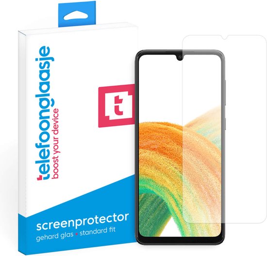 Telefoonglaasje Screenprotectors - Geschikt voor Samsung Galaxy A33 - Case Friendly - Gehard Glas Screenprotector - Geschikt voor Samsung Galaxy A33 - Beschermglas
