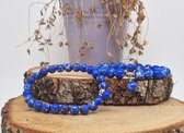 Handgemaakte Natuursteen Armbanden " Lapis Lazuli " 10 mm - Met Natuursteen Hanger - Een bijzonder cadeau voor vrienden en familie