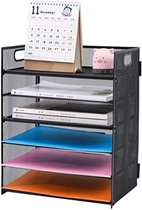 Bureau Organizer Brievenbak - Bureau Organizer Desk Organizeer - 6 lagen - Zwart