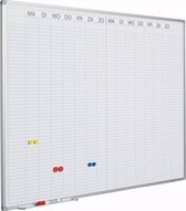 Whiteboard PRO Grimes - Emaille staal - Weekplanner - Maandplanner - Jaarplanner - Magnetisch - Wit - 90x120cm