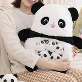 Panda Knuffel 50 cm - 6 Kleine Pandaatjes - Pluche Kussen - Kawaii - Knuffeldier - Cadeau voor Kinderen