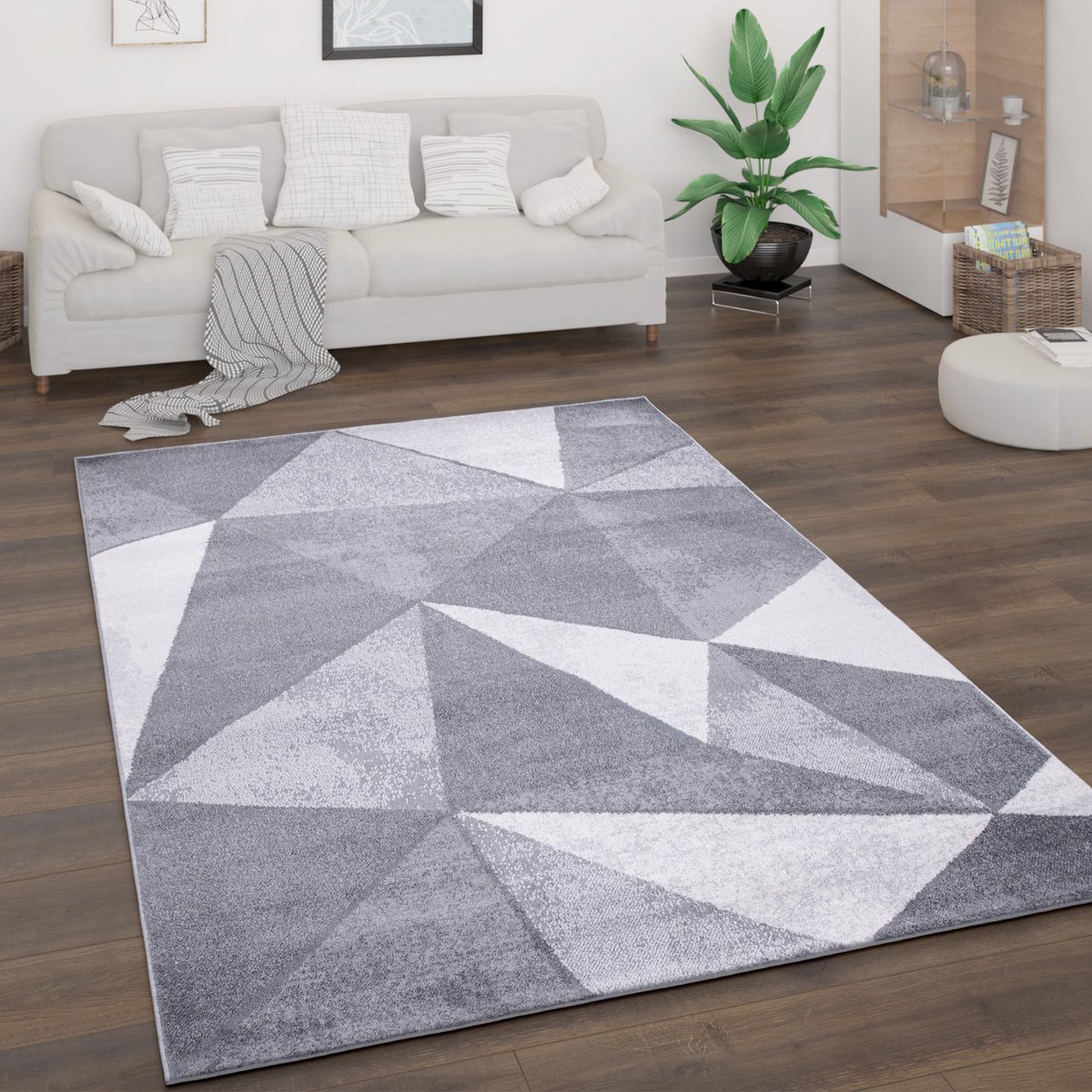 Paco Home Vloerkleed Woonkamer Laagpolig Vintage Abstract Modern Geometrisch Ruitpatroon 160x220 cm