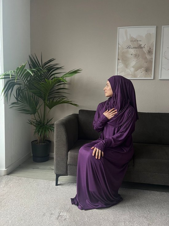 Gebedskleding Purple - Sjaal - Hoofddoek - Turban - Jersey Scarf - Sjawl - Dames hoofddoek - Islam